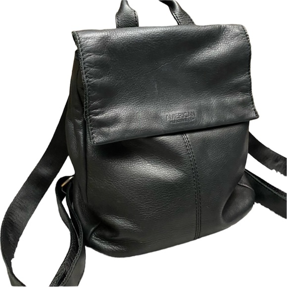 Black & Silver Leather Liberty Backpack Purse - Picture 11 of 15